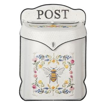 Krémová retro poštovní schránka s včelkou Bee Post - 27*8*39 cm 6Y4242