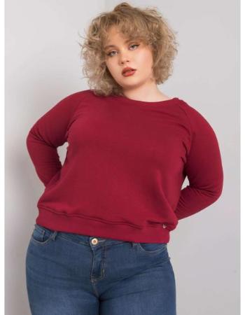 Dámská mikina plus size bavlněná DONNA bordó