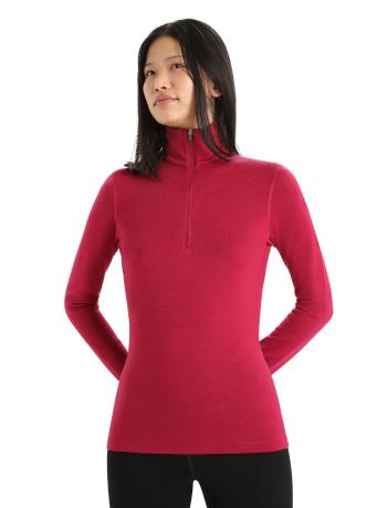 dámské triko dlouhý rukáv, 1/2 zip ICEBREAKER Wmns 260 Tech LS Half Zip, Cherry velikost: M