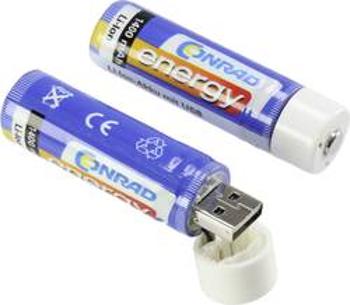 Speciální akumulátor Conrad energy 18650 USB, 18650, Li-Ion akumulátor, 3.7 V, 1400 mAh