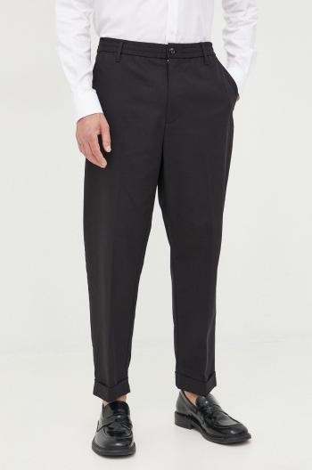 Kalhoty Emporio Armani pánské, černá barva, jednoduché