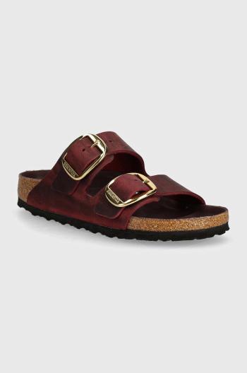 Kožené pantofle Birkenstock Arizona Big Buckle dámské, vínová barva, 1027988