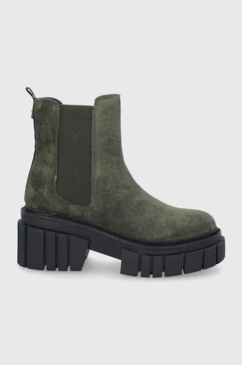 Semišové kotníkové boty Steve Madden Hailstorm dámské, zelená barva, na platformě