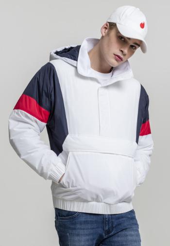 Urban Classics 3 Tone Pull Over Jacket white/navy/fire red - XL