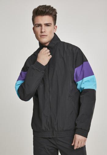 Urban Classics 3-Tone Crinkle Track Jacket black/ultraviolet/aqua - S