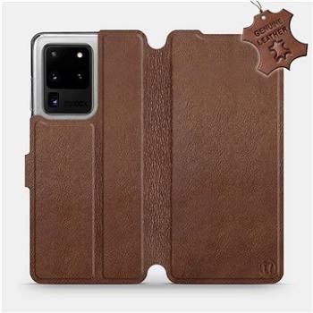 Flip pouzdro na mobil Samsung Galaxy S20 Ultra - Hnědé - kožené -  Brown Leather (5903516172559)