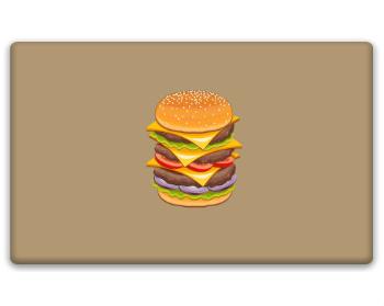 3D samolepky obdelník - 5ks Hamburger