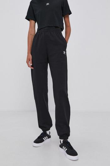 Kalhoty adidas Originals H06629 dámské, černá barva, hladké