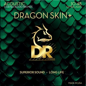 DR Strings Dragon Skin+ Coated 80/20 Extra Light 10-48 Struny pro akustickou kytaru