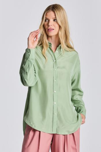 KOŠILE GANT RELAXED SILK SHIRT zelená 36