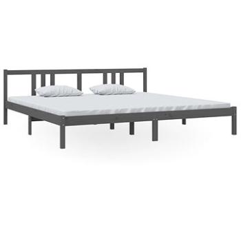 Rám postele šedý masivní dřevo 200 × 200 cm, 814906 (814906)