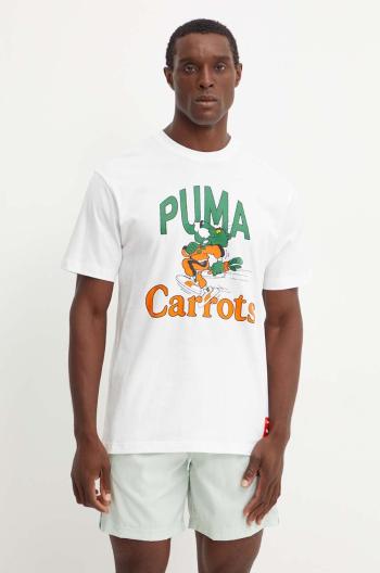 Bavlněné tričko Puma PUMA X CARROTS Graphic Tee bílá barva, s potiskem, 627443