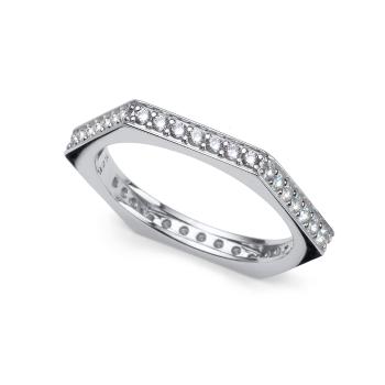 Oliver Weber Nadčasový stříbrný prsten s kubickými zirkony Edge 63266 61 mm