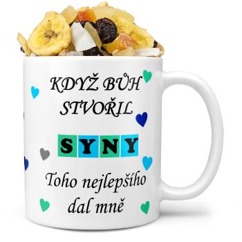 Hrnek Když bůh stvořil syny (Náplň hrníčku: Tropická směs)