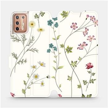 Flipové pouzdro na mobil Motorola Moto G9 Plus - MD03S Tenké rostlinky s květy (5903516400928)