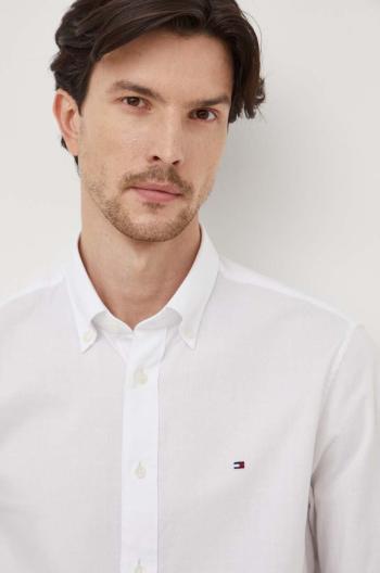 Košile Tommy Hilfiger bílá barva, regular, s límečkem button-down, MW0MW33828