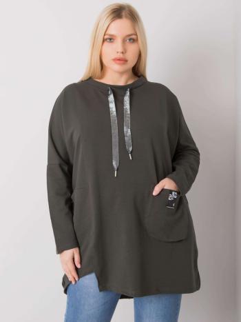 KHAKI DÁMSKÁ TUNIKA S KAPSOU RV-TU-7236.75P-KHAKI Velikost: ONE SIZE