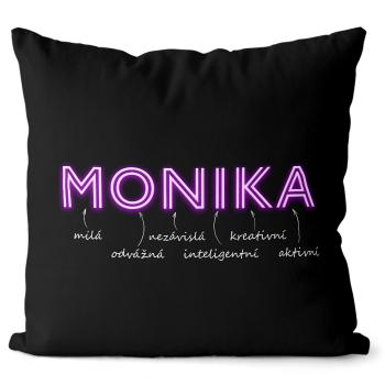 Polštář Ženská jména - NEON (Velikost: 55 x 55 cm, Jméno: Monika)