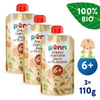 SALVEST Ponn BIO Kuřátko se zeleninovým pyré 3× 110 g (8594200260750)