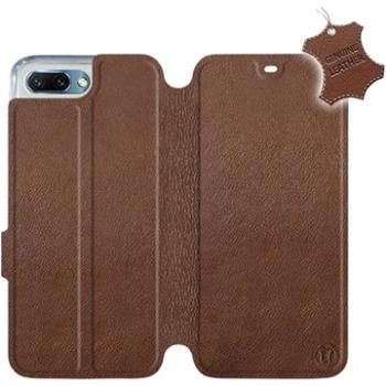 Flip pouzdro na mobil Honor 10 - Hnědé - kožené -  Brown Leather (5903226496501)