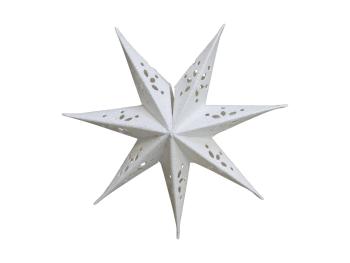Bílá papírová hvězda s glitry Vintage - 13 cm 51088019 (51880-19)