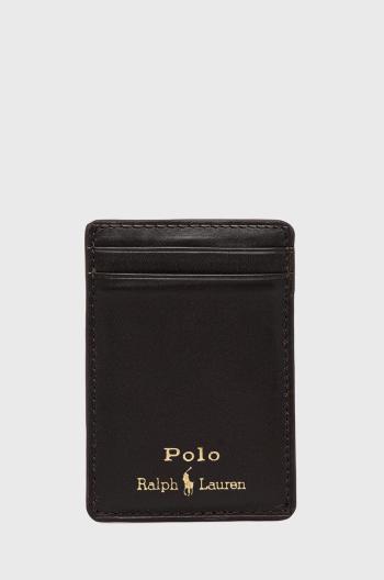 Kožené pouzdro na karty Polo Ralph Lauren hnědá barva
