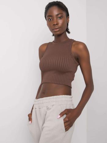 HNĚDÝ DÁMSKÝ CROP TOP -TK-RP-TP-333435.19P-BROWN Velikost: L