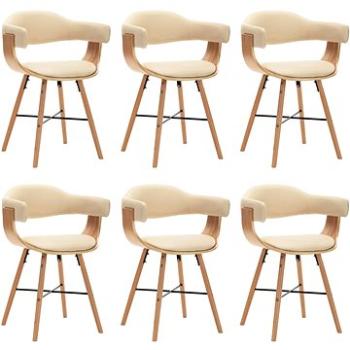 Jídelní židle 6 ks krémové umělá kůže a ohýbané dřevo (279498)