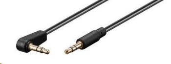 PREMIUMCORD Kabel Jack 3, 5mm - 3, 5mm konektor 90° M/M 0, 5m