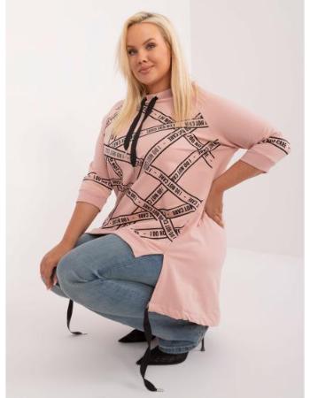 Dámská halenka plus size s potiskem růžová 