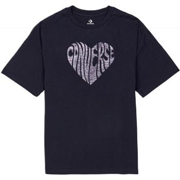 Converse WOMENS HEART REVERSE PRINT TEE Dámské tričko, černá, velikost M