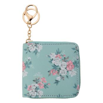 Tyrkysová peněženka s květy Roseflow - 10*10 cm MLSBS0048-28