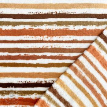 Wellness Fleece Snoozy Fabrics Small stripes brick