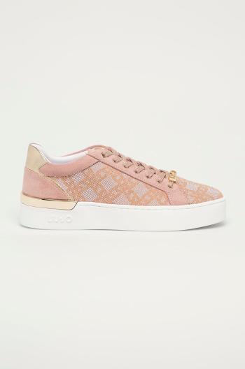 Boty Liu Jo růžová barva, na plochém podpatku