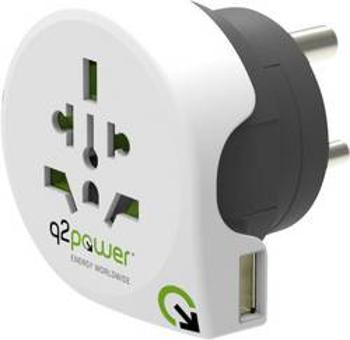 Cestovní adaptér Q2 Power Welt nach Indien mit USB 1.100250