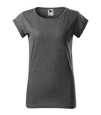 MALFINI Dámské tričko Fusion - Černý melír | XS