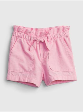 Růžové holčičí dětské kraťasy ruffle bow pull-on shorts