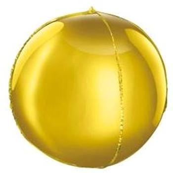 Balón foliový kulatý zlatý 3D - Silvestr - 62 cm (8595596313655)