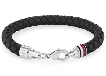 Tommy Hilfiger Elegantní pánský náramek z černé kůže 2790545