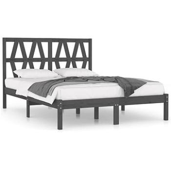 Rám postele šedý masivní borovice 150 × 200 cm King Size, 3104005 (3104005)