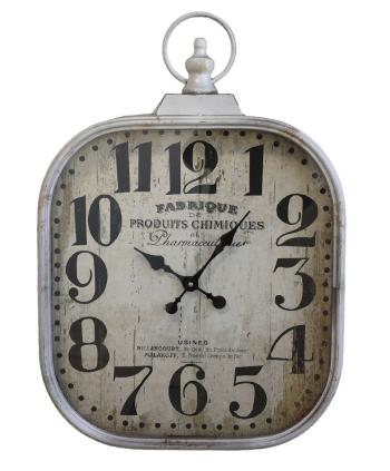 Bílé antik nástěnné hodiny Chimiques – 45*7*64 / 1*AA 64068801 (64688-01)