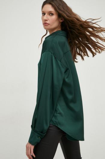 Košile Answear Lab dámská, zelená barva, relaxed, s klasickým límcem