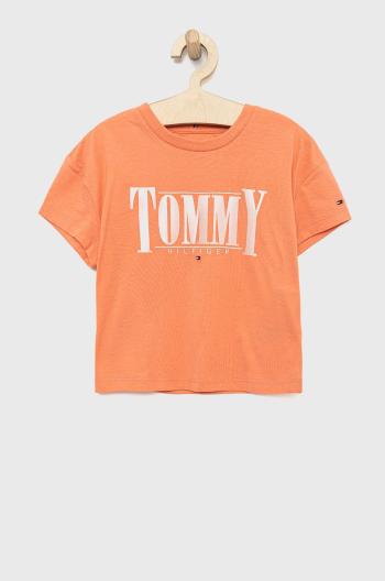 Dětské tričko Tommy Hilfiger oranžová barva