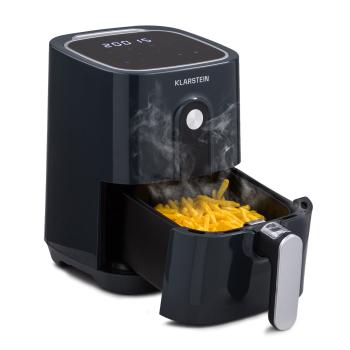 Klarstein Crisp-Pro, horkovzdušná fritéza, 1400W, 2,8 litru, 8 programů, časovač, nerezová ocel