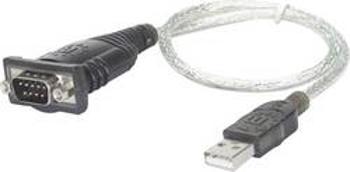 Adaptér Manhattan USB 1.1 sériový, 9-pinový, šedý, 0,45m