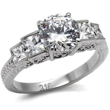 Šperky4U Ocelový prsten se zirkony - velikost 62 - AL-0006-62