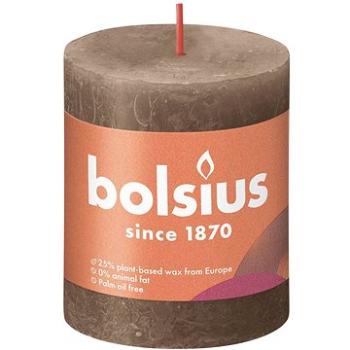 BOLSIUS rustikální svíčka semišově hnědá 80 × 68 mm (8717847142887)