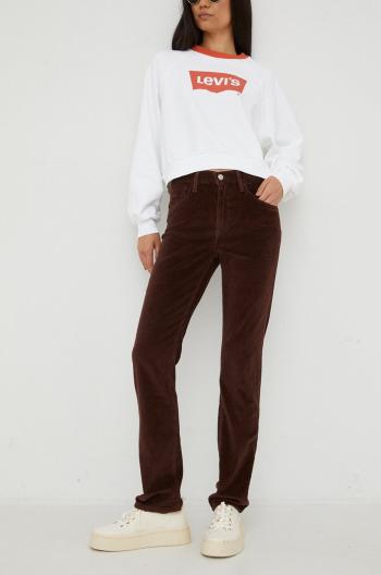 Kalhoty Levi's 724 High Rise Straight dámské, hnědá barva, jednoduché, high waist