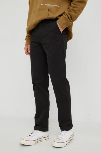 Kalhoty Lee pánské, černá barva, jednoduché
