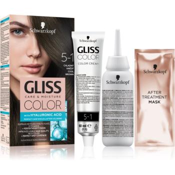 Schwarzkopf Gliss Color permanentní barva na vlasy odstín 5-1 Cool Brown